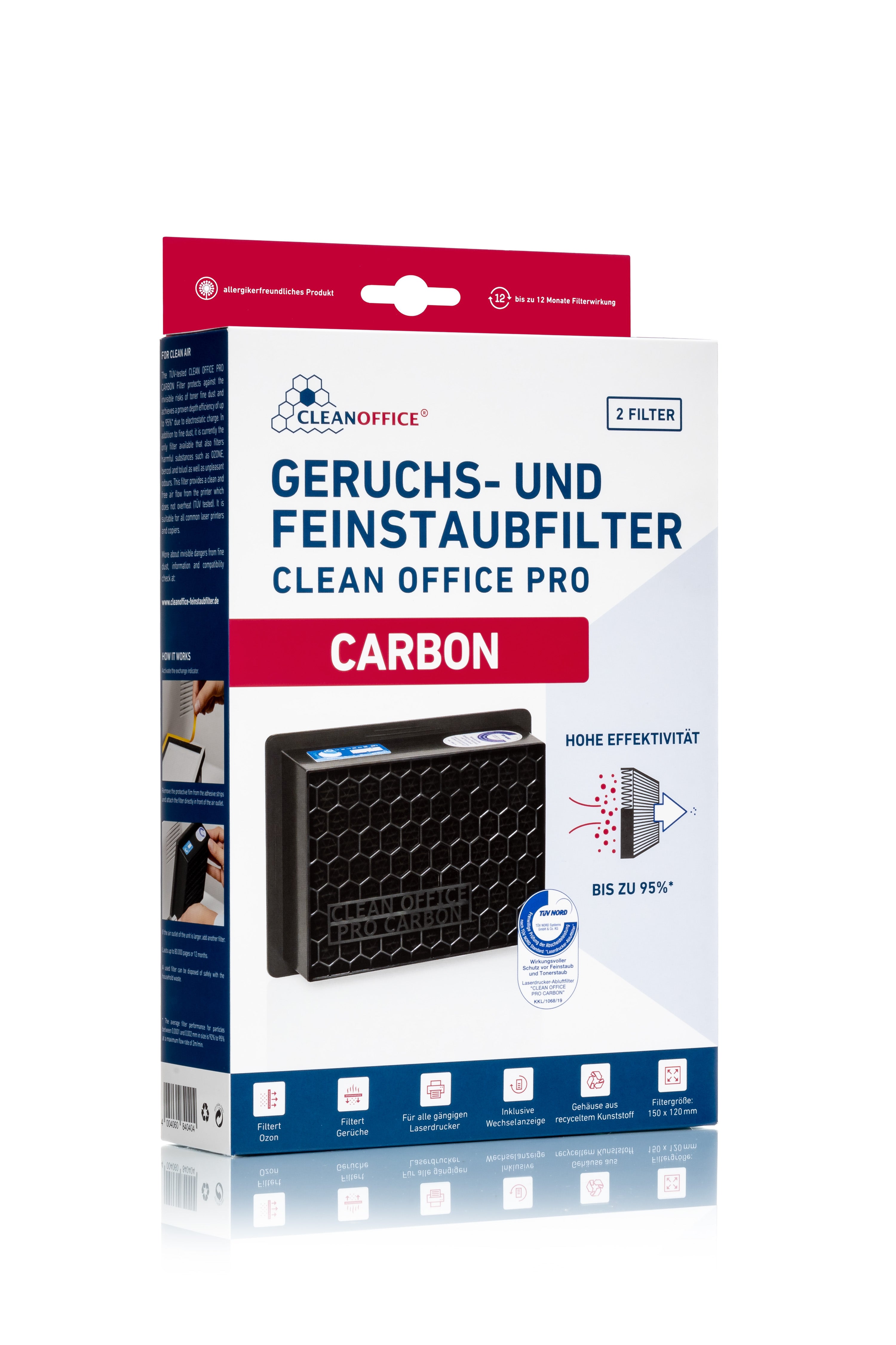 Clean Office PRO Carbon 2er Pack Feinstaubfilter für Drucker Clean Office PRO Carbon 2er Pack Feinstaubfilter für Drucker
